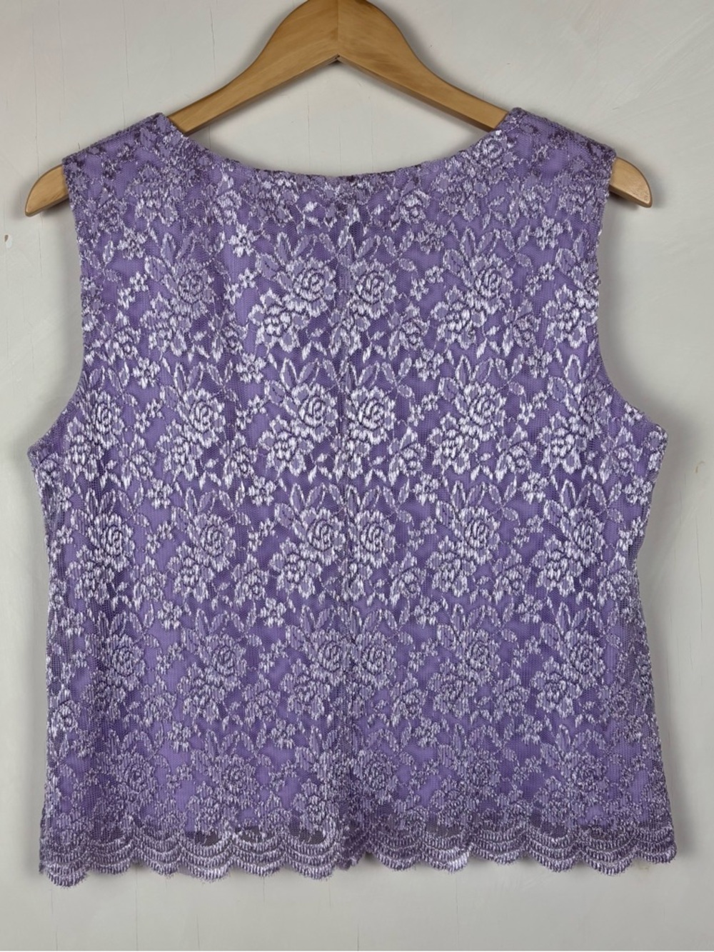 Vintage Blair Lavender Lilac Purple Coquette Lace Tank Top Lined 14PT Fairycore - Picture 6 of 10